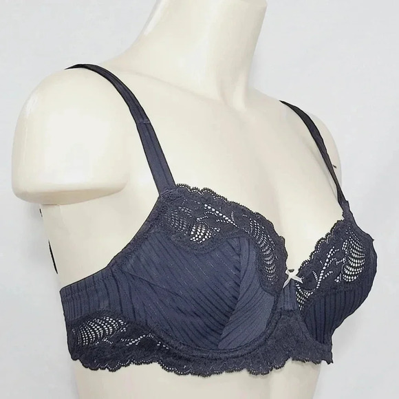 38C Paramour 115353 Stripe Delight UW Bra Black NWT - Picture 10 of 11